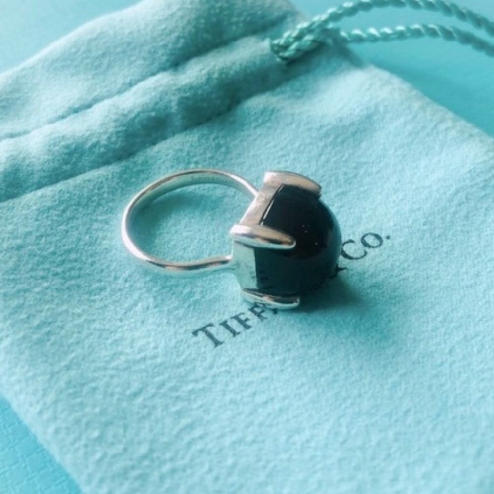 Tiffany & Co. Onyx Ring by designer Paloma Picasso Sugar Stacks Collection